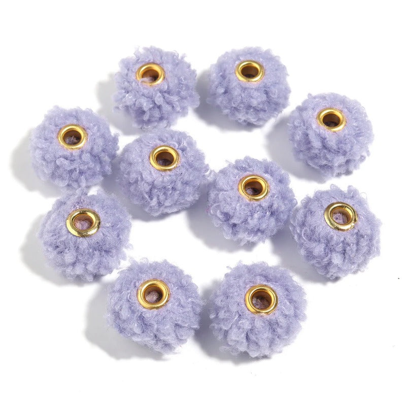 Wholesale 10pcs Colorful Fuzzy Spacer Beads